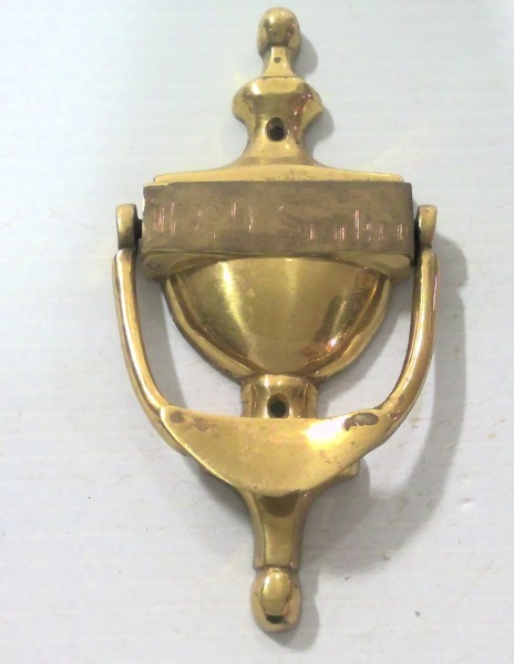 Vintage Architectural Salvage Brass Door Knocker for sale