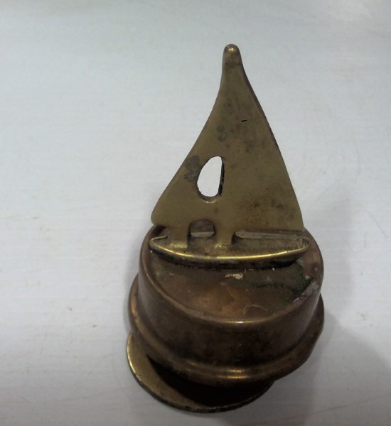 Vintage Brass Sailboat Music Box - Circa 1970s Nautical Decor for sale