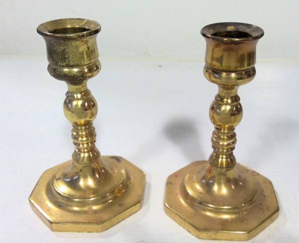 Vintage Pair of Brass Made In England Candlesticks for sale