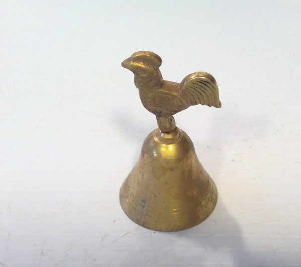 Vintage Small Brass Rooster Bell - Made In India for sale