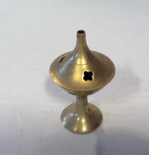 Vintage Brass Small Incense Burner Chalice with Lid for sale