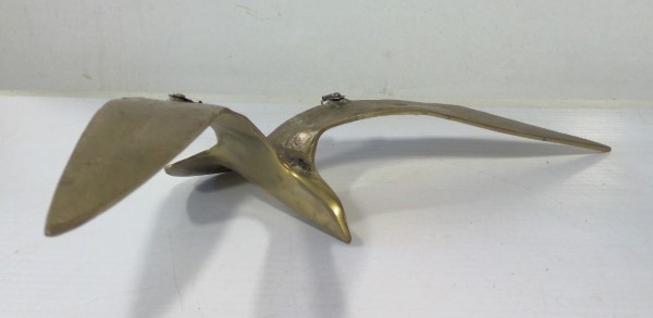 Vintage MCM Hanging Brass Seagull with 13.5" Wingspan for sale