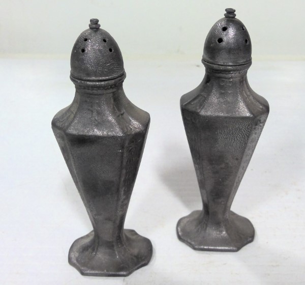 Antique EP Lead Salt & Pepper Shakers #1033 for sale