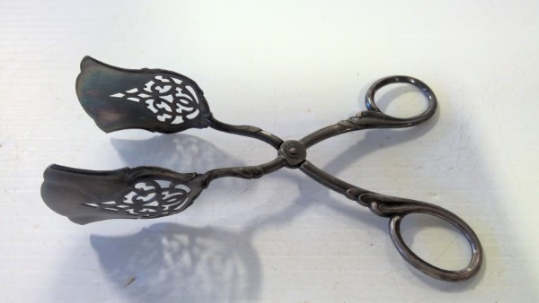 Vintage Silver-plated Pastry Tongs Alpacca Hoka 90. for sale