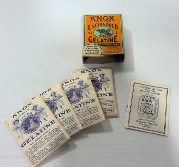 Vintage Knox Unflavored Gelatine with Contents for sale