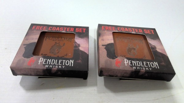 4x Pendleton Whisky Leather Coasters for sale