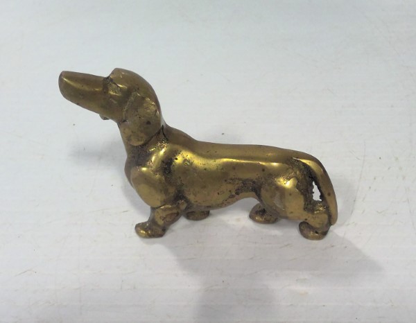 Vintage Solid Brass Dachshund Dog Figurine / Paperweight for sale