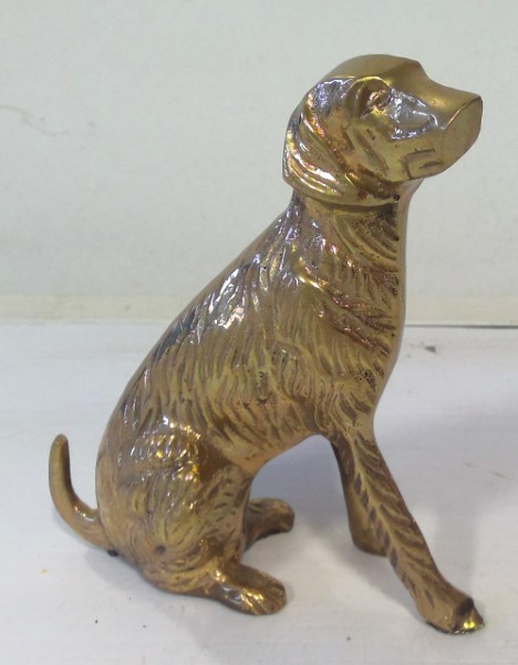 Vintage Mid Century Modern Brass Dog Figurine for sale on heinventures.ca