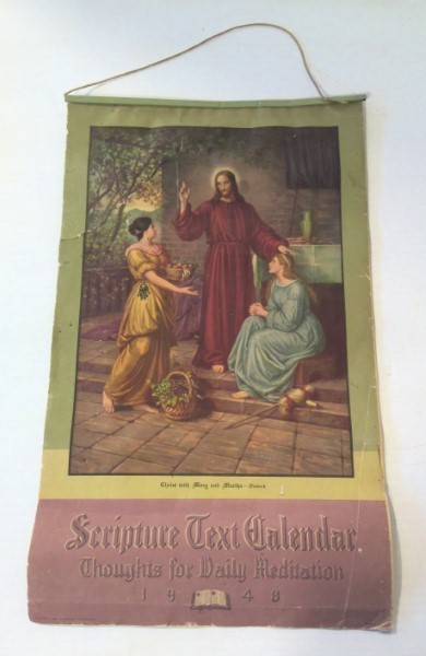 1948 Christian Scripture Text Wall Calendar for sale