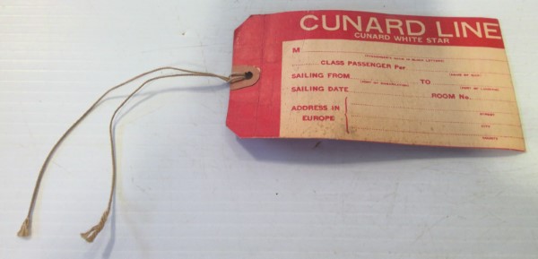 Vintage Cunard Line - White Star Lines Luggage Tag for sale