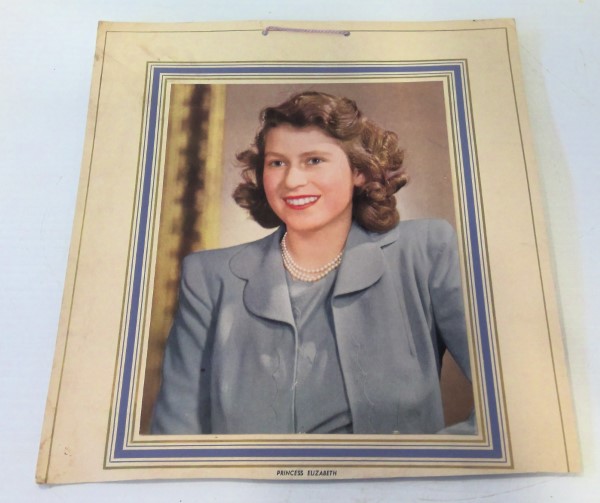 Vintage Queen Elizabeth Photo Print - From Top of Old Calendar for sale