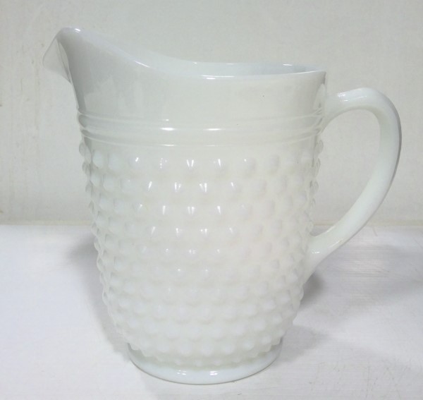 Vintage Anchor Hocking Hobnail Milk Glass 8" Pitcher for sale