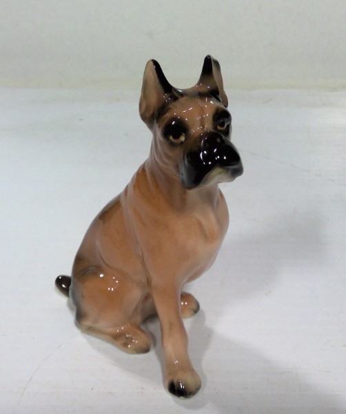 Vintage Ceramic Boxer Dog Figurine - Made in Japan for sale