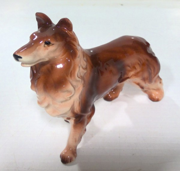 Vintage Ceramic Collie Dog / Lassie Figurine - Made in Japan for sale