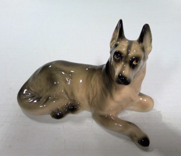 Vintage Ceramic German Shepherd Figurine - Made in Japan for sale