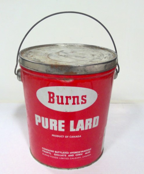 Vintage 5 lb Burns Pure Lard Bucket with lid for sale