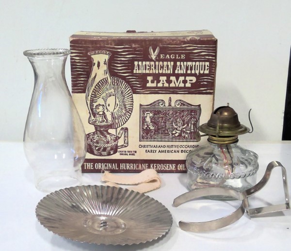 Vintage American Eagle Kerosene Oil Lamp in Original Box for sale