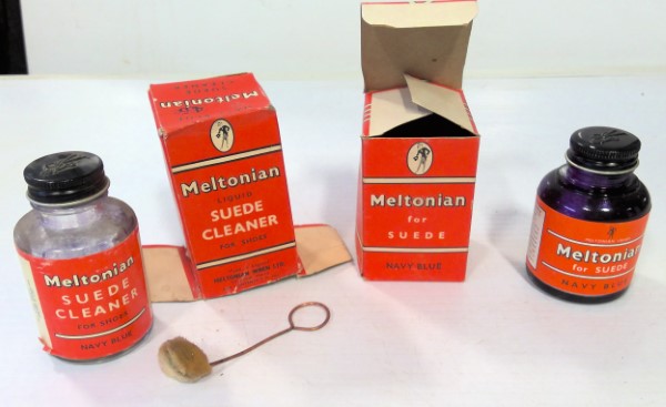 Vintage Meltonian Suede Cleaner Bottles with Original Boxes for sale