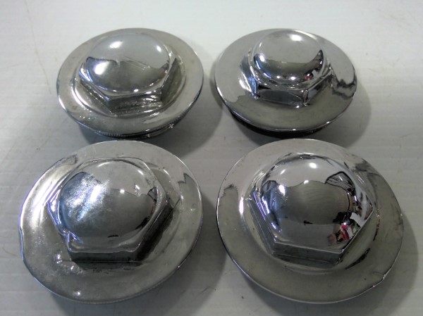 Lot of 4 Antique Car Axle Dust / Grease Caps. for sale