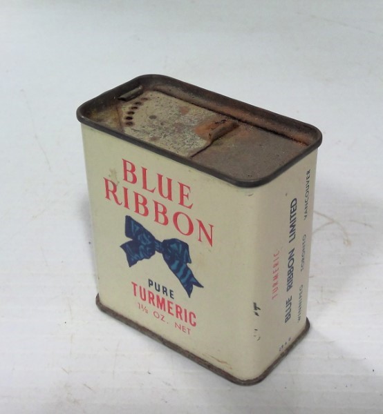 Vintage Blue Ribbon Pure Turmeric 1.5 Oz. Tin for sale