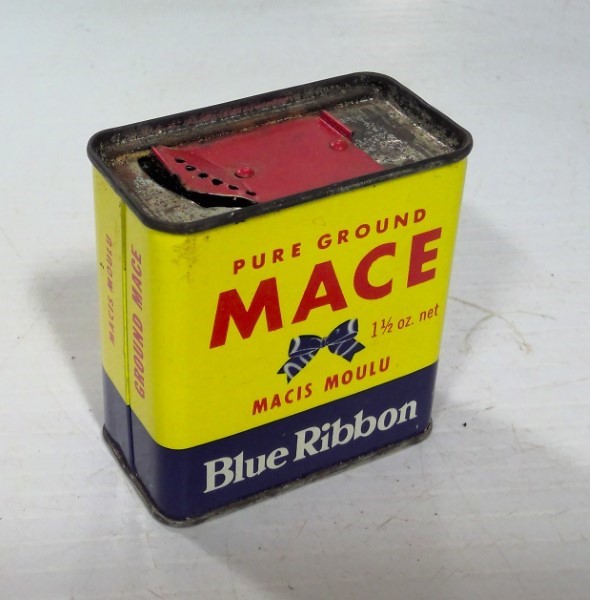 Vintage Blue Ribbon Pure Ground Mace 1.5 Oz. Tin for sale