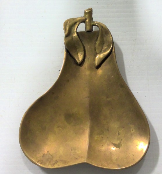 Vintage Brass Pear Trinket / Change Tray for sale