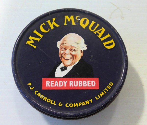 Vintage Mick McQuaid Ready Rubbed P.J. Carroll & Company Limited Tin for sale