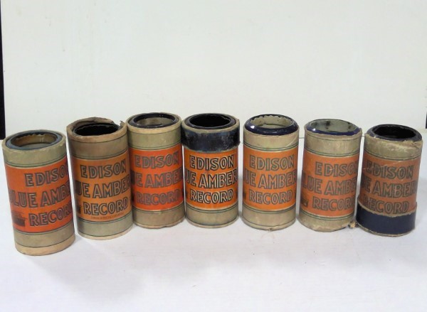 Lot of 7 Antique Edison Phonograph Cylinders – Blue Amberol for sale