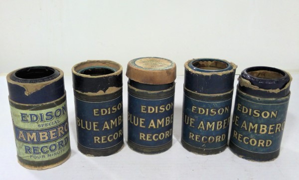 Lot of 5 Antique Edison Phonograph Cylinders – Amberol for sale