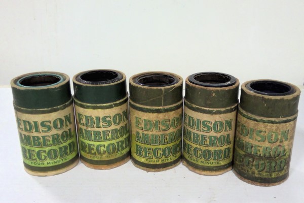 Lot of 5 Antique Edison Phonograph Cylinders – Amberol Four Minute for sale