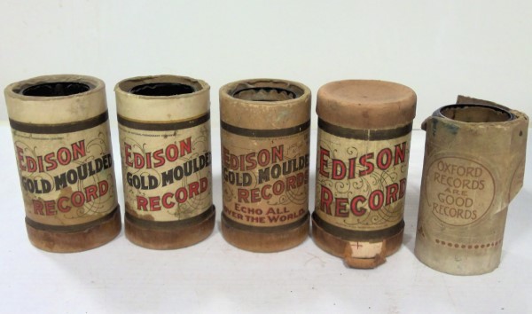 Lot of 5 Antique Edison (1 Oxford) Phonograph Cylinders for sale