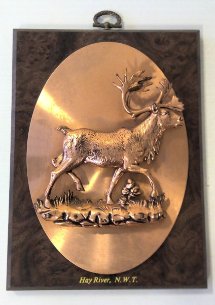 Vintage 1980s A&F Canada Copper Tone Caribou Hay River N.W.T Souvenir for sale