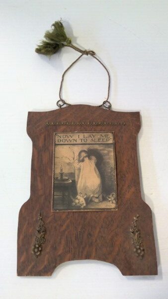 Katherine Gassaway "Now I Lay Me Down to Sleep" Antique Wood Wall Plaque for sale