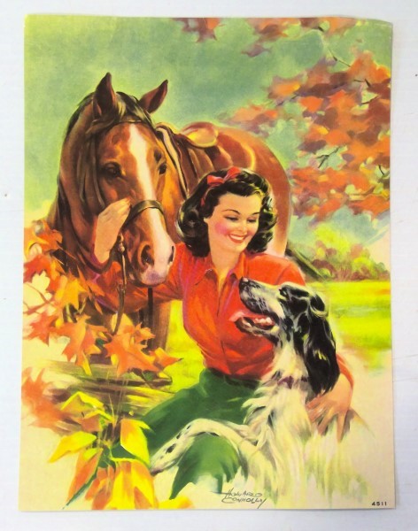 Vintage Howard Connolly Litho Print on Embossed Glossy Paper for sale