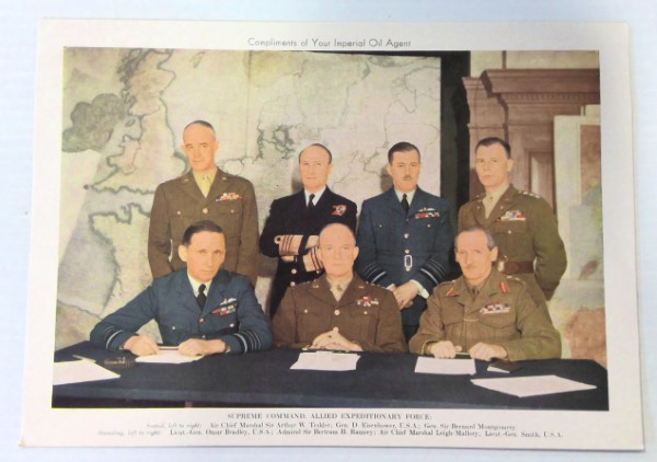 Cardboard Photo Print of the Supreme Command Allied Expeditionary Force - 1940s for sale