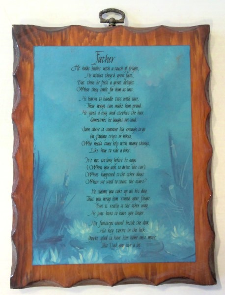 Vintage "Father" Poem - Wood Wall Plaque Artwork for sale