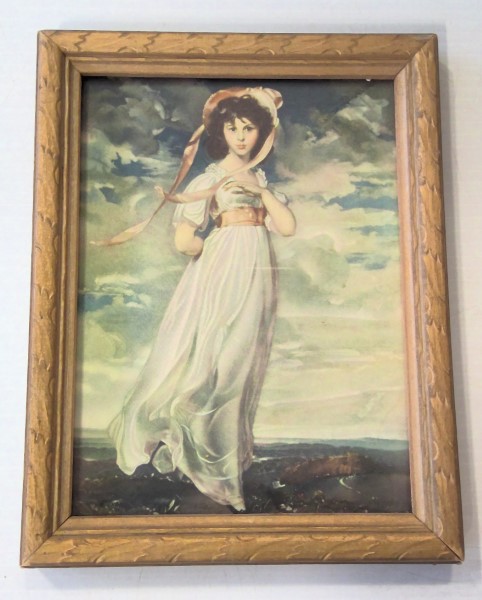 Vintage Picture of "Pinkie" by Thomas Lawrence in Wood Frame. for sale