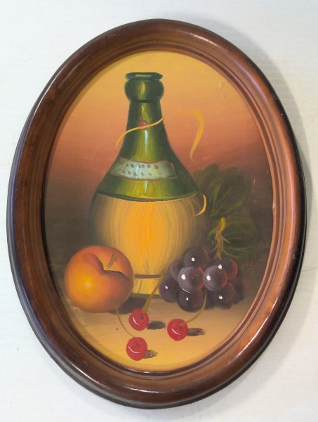 Vintage Painting in Oval Frame - Artist Unknown for sale