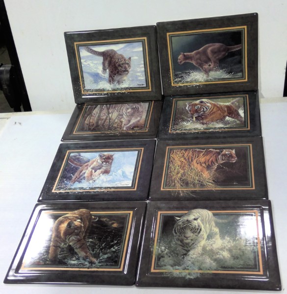 Set of 8 Bradford Exchange Big Cats Vanishing Treasures Collectors Plates for sale