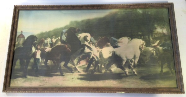 Vintage Framed Print of "The Horse Fair" by Rosa Bonheur for sale