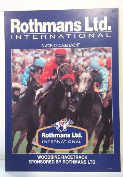 1993 Rothmans International Horse Racing Advertising on Hard Board. for sale