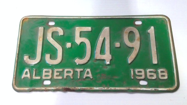 1968 Alberta License Plate for sale