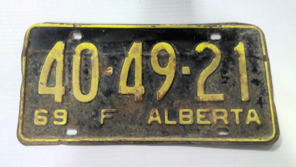 1969 Alberta Farm License Plate for sale