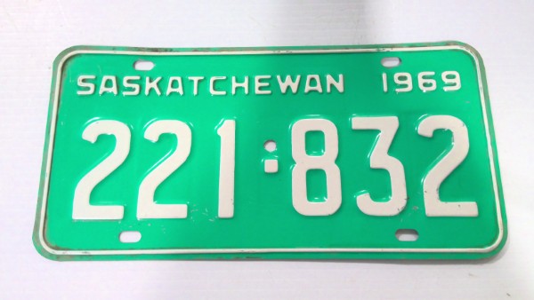 1969 Saskatchewan License Plate for sale