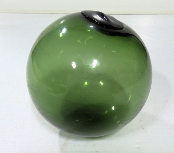 Antique Green Glass Fishing Net Float - 4" for sale