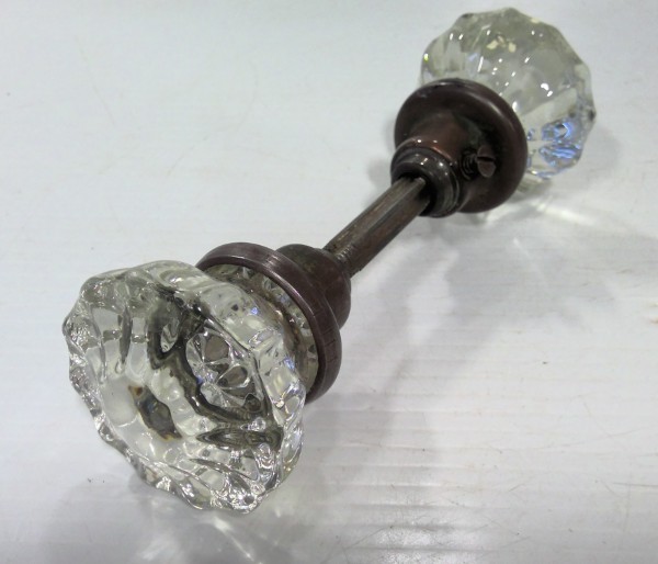 Antique Glass Doorknob Set for sale