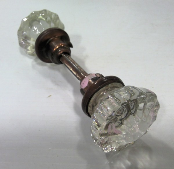 Antique Glass Doorknob Set for sale