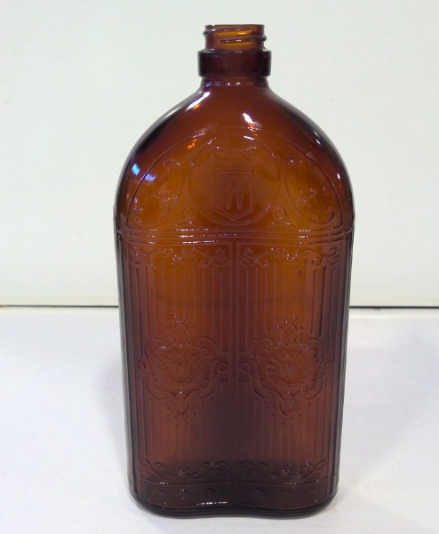 Vintage Hiram Walker & Sons Walkerville Canada Whiskey Amber Bottle for sale