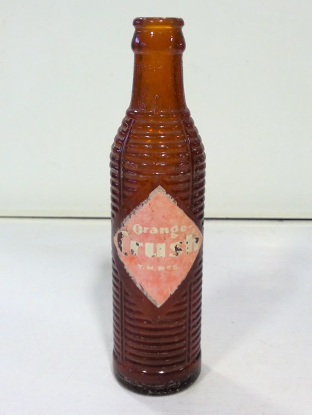 Vintage 1940s Canadian Orange Crush Brown Bottle for sale