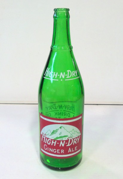 Vintage High-N-Dry Ginger Ale Calgary Alberta 30 Oz. Glass Pop Bottle for sale